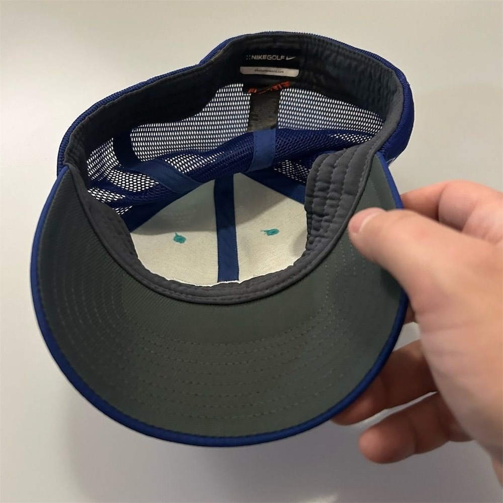 Nike Hat Cap Flex Fit‎ Blue Vapor RZN Golf Tour Legacy Mesh Flexfit - Picture 6 of 7